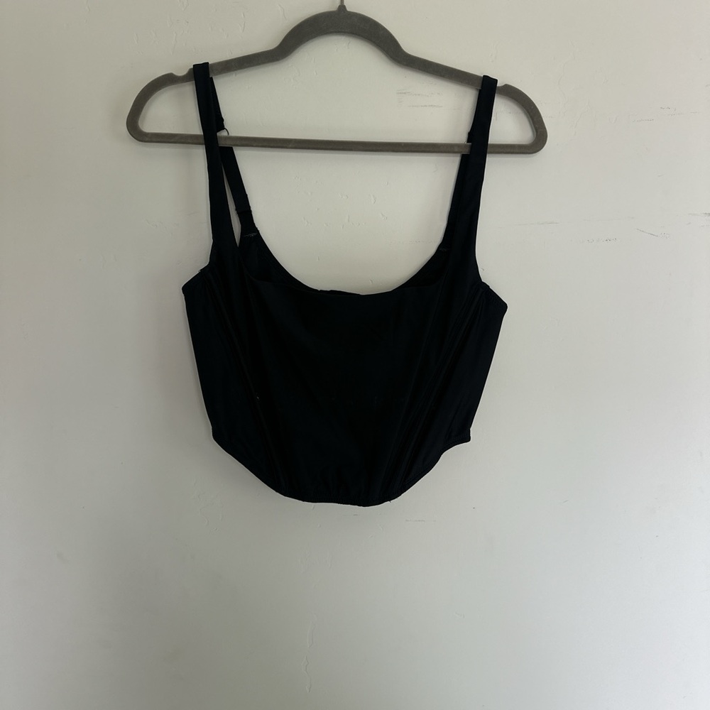 Black Fitted Crop Tank Top Sleeveless